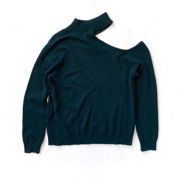 Antonio Melani Nwt Forest Green Tina Cut Out Turtleneck Cashmere Sweater XL - Picture 3 of 3